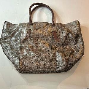 Anthropologie Holding Horses Brown Sparkle Hobo Tote Bag